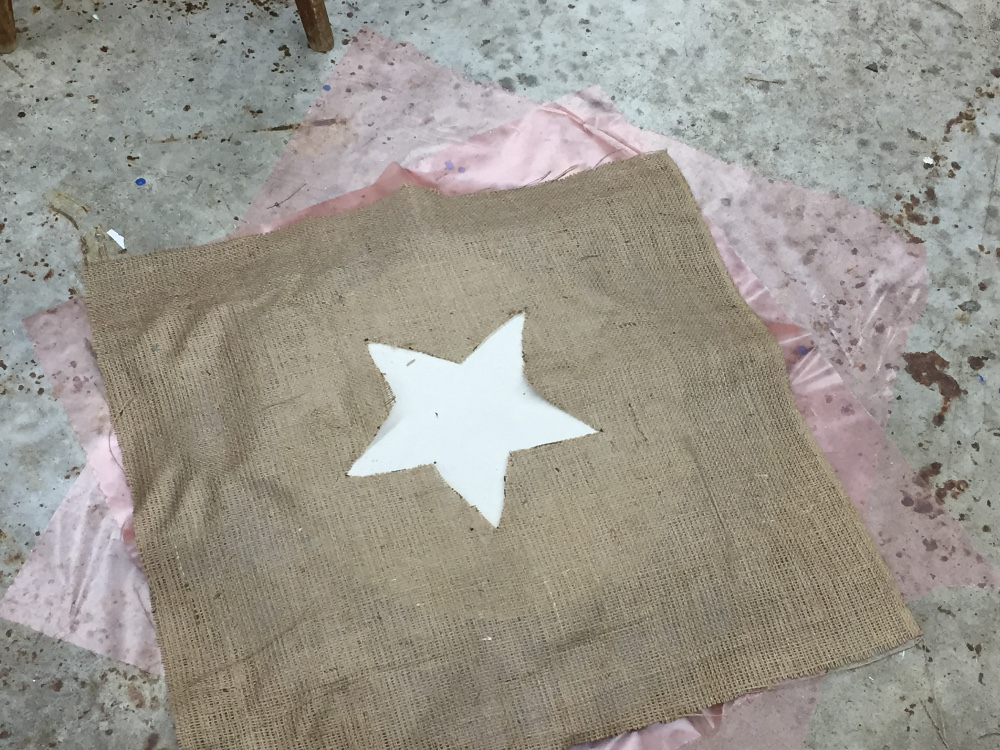 layering burlap