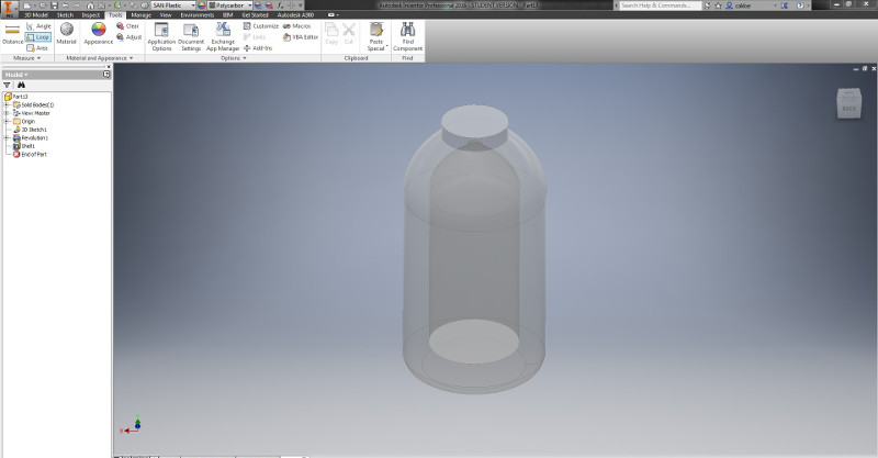Hollowing out bottle